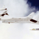 A photo taken shortly before the crash. Joe Walker’s F-104, with its orange tail stripe, can be seen below and behind the Valkyrie. (US Air Force)